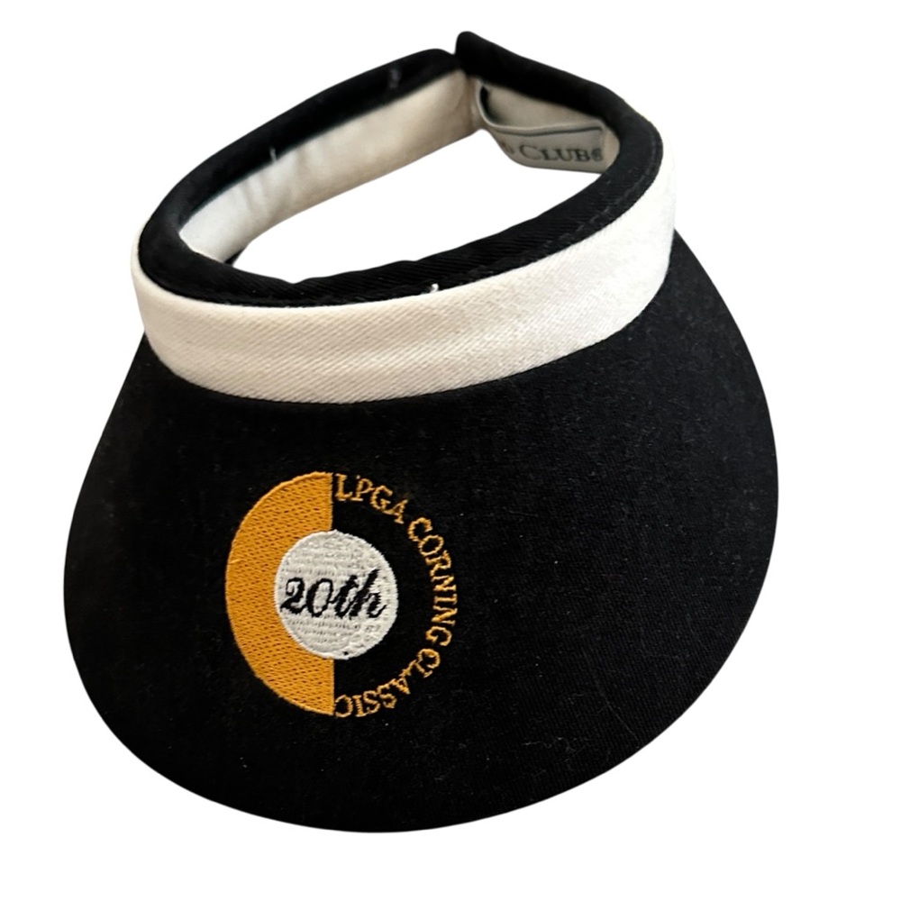 Classic Black and Cream 20th LPGA Corning Classic Golf Visor Izod Club OS